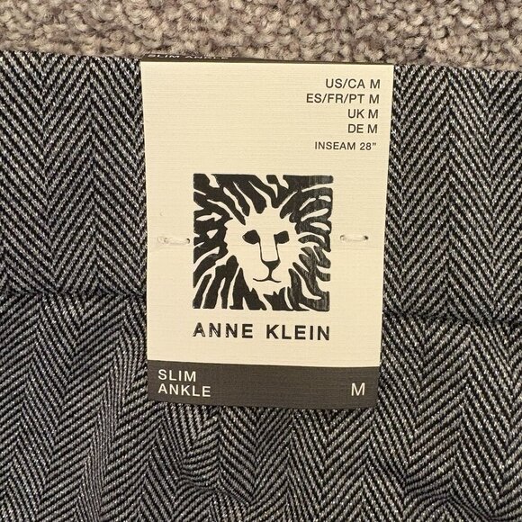 Anne Klein Women's Ankle Pants Size M Black Silver Pull On Slim Fit NWT $89 - Picture 9 of 16